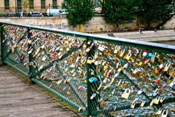 Love Lock Bridge on the River Seine